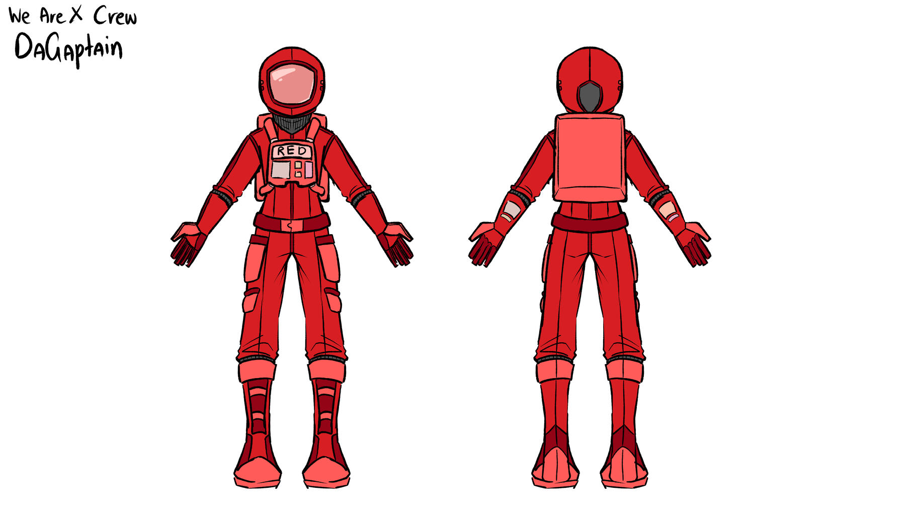 We Are X Crew (WAXC) Character Design (Repeated for the other Colours of the Characters)
